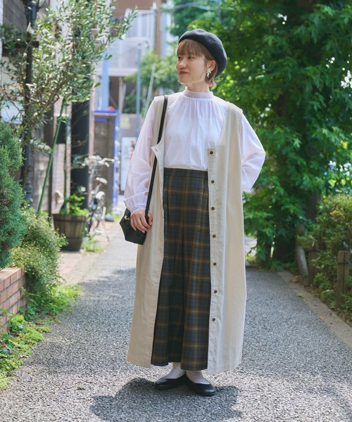 studio CLIP（スタディオクリップ）の「【CLIP BY STAFF】Wフロントコーデュロイジャンスカ（ワンピース・レディース・インディゴブルー/アイボリー/ブラウン・FREE）」の4枚目の写真