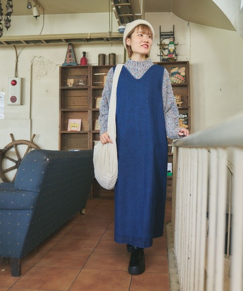 studio CLIP（スタディオクリップ）の「【CLIP BY STAFF】Wフロントコーデュロイジャンスカ（ワンピース・レディース・インディゴブルー/アイボリー/ブラウン・FREE）」の13枚目の写真