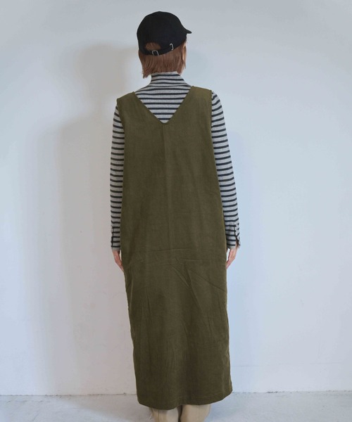 studio CLIP（スタディオクリップ）の「【CLIP BY STAFF】Wフロントコーデュロイジャンスカ（ワンピース・レディース・インディゴブルー/アイボリー/ブラウン・FREE）」の18枚目の写真