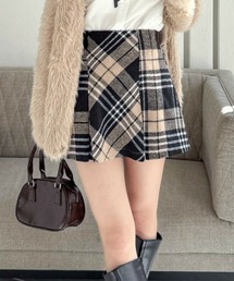clear | ボックスプリーツチェック柄ミニスカート[女子力 インナー付 ] ≪2024AW新作≫(スカート)