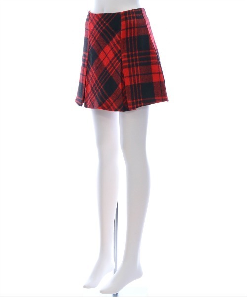 clear（クリア）の「ボックスプリーツチェック柄ミニスカート[インナー付 ガーリー] ≪再入荷≫（スカート・レディース・ブラック/ベージュ/レッド・S/M）」の7枚目の写真