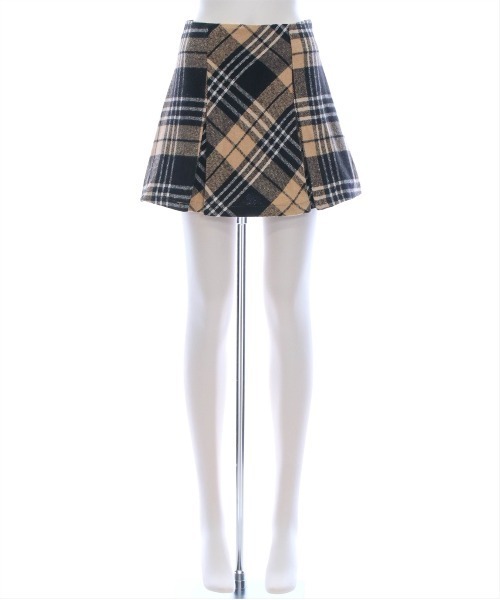 セール】ボックスプリーツチェック柄ミニスカート[女子力