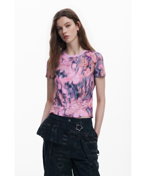 tシャツ 「Desigual×Collina Strada」LACECOLLINA Tシャツショートスリーブ レディース Desigual（デシグアル）の「【Desigual×Collina Strada