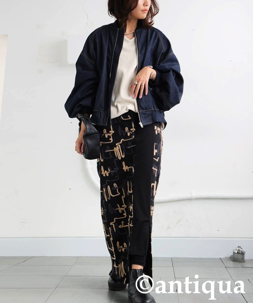 antiqua(アンティカ)の「グリッタースリットスカート(スカート・レディース・ブラック・ONESIZE)」の8枚目の写真