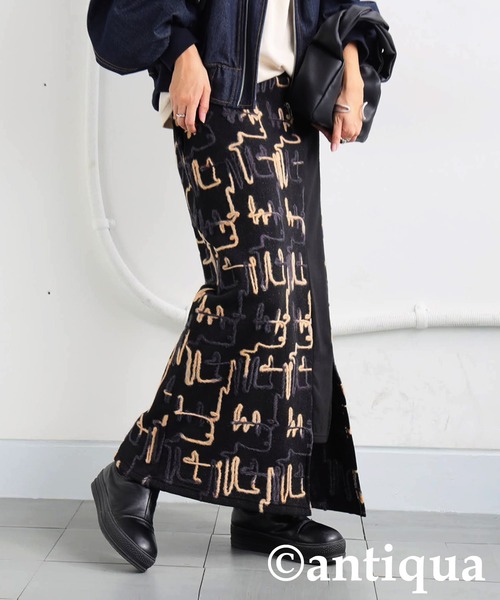 antiqua(アンティカ)の「グリッタースリットスカート(スカート・レディース・ブラック・ONESIZE)」の9枚目の写真
