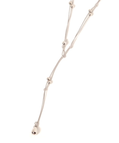 GLOBAL WORK(グローバルワーク)の「UNISEX/紐ドロップロングネックレス/286988(ネックレス・メンズ・グレー/ブラック・FREE)」の2枚目の写真