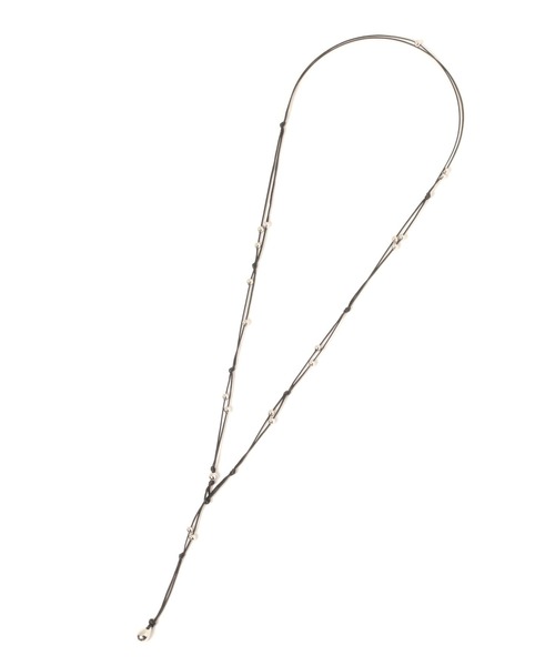 GLOBAL WORK(グローバルワーク)の「UNISEX/紐ドロップロングネックレス/286988(ネックレス・メンズ・グレー/ブラック・FREE)」の3枚目の写真