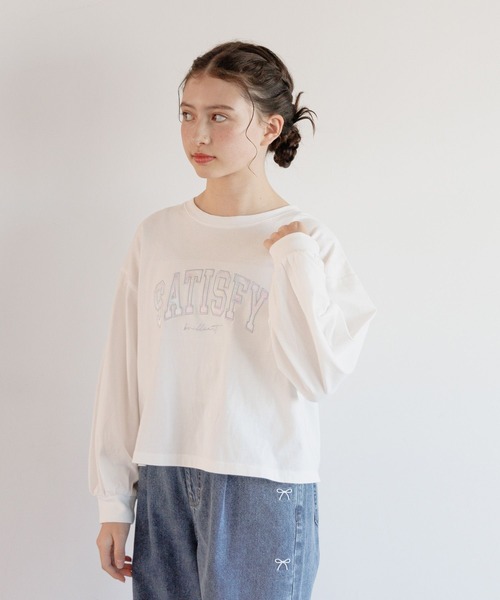GLOBAL WORK（グローバルワーク）の「ヘビロッTEEワイド長袖/147421（Tシャツ/カットソー・キッズ・杢グレー/グレー系8/サックスブルー/ホワイト系/ホワイト系5/グレー系9/ホワイト系6・160cm/150cm/140cm/130cm）」の3枚目の写真