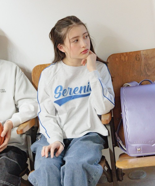 GLOBAL WORK（グローバルワーク）の「ヘビロッTEEワイド長袖/147421（Tシャツ/カットソー・キッズ・杢グレー/グレー系8/サックスブルー/ホワイト系/ホワイト系5/グレー系9/ホワイト系6・160cm/150cm/140cm/130cm）」の5枚目の写真