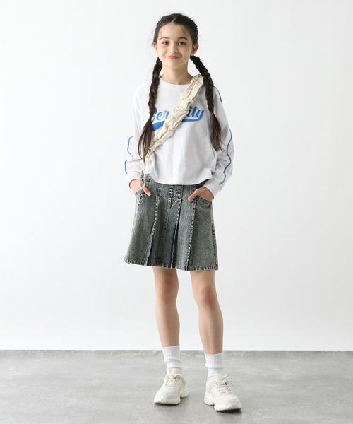 GLOBAL WORK（グローバルワーク）の「ヘビロッTEEワイド長袖/147421（Tシャツ/カットソー・キッズ・杢グレー/グレー系8/サックスブルー/ホワイト系/ホワイト系5/グレー系9/ホワイト系6・160cm/150cm/140cm/130cm）」の12枚目の写真