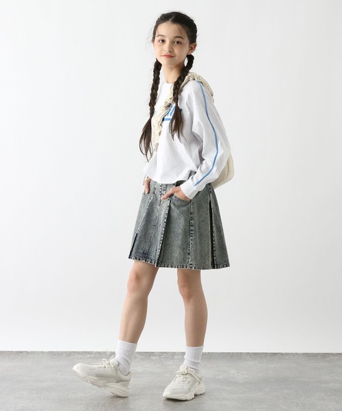 GLOBAL WORK（グローバルワーク）の「ヘビロッTEEワイド長袖/147421（Tシャツ/カットソー・キッズ・杢グレー/グレー系8/サックスブルー/ホワイト系/ホワイト系5/グレー系9/ホワイト系6・160cm/150cm/140cm/130cm）」の11枚目の写真