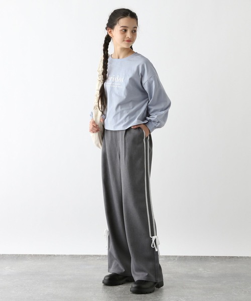 GLOBAL WORK（グローバルワーク）の「ヘビロッTEEワイド長袖/147421（Tシャツ/カットソー・キッズ・杢グレー/グレー系8/サックスブルー/ホワイト系/ホワイト系5/グレー系9/ホワイト系6・160cm/150cm/140cm/130cm）」の9枚目の写真