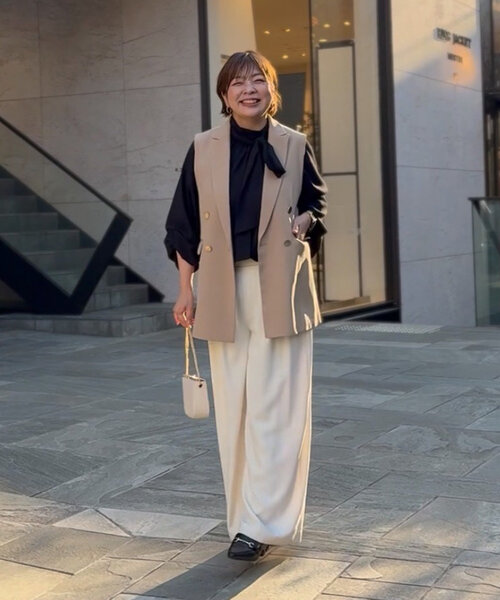 RIVE DROITE（リヴドロワ）の「【Yoshiiiiii企画】ダブルブレストジレ（ベスト・レディース・ブラック/ベージュ・FREE）」の16枚目の写真