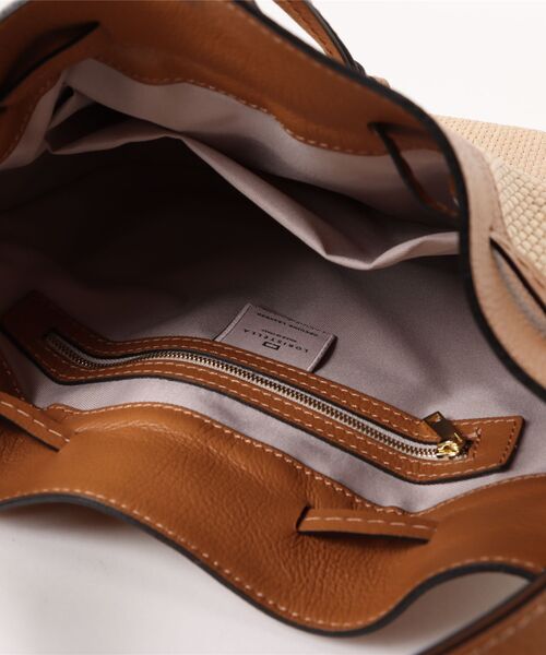 LORISTELLA(ロリステッラ)の「【LORISTELLA】レザーコンビラフィアショルダーバッグ(Q56330)(ショルダーバッグ・レディース・ブラウン系その他・ALL)」の4枚目の写真