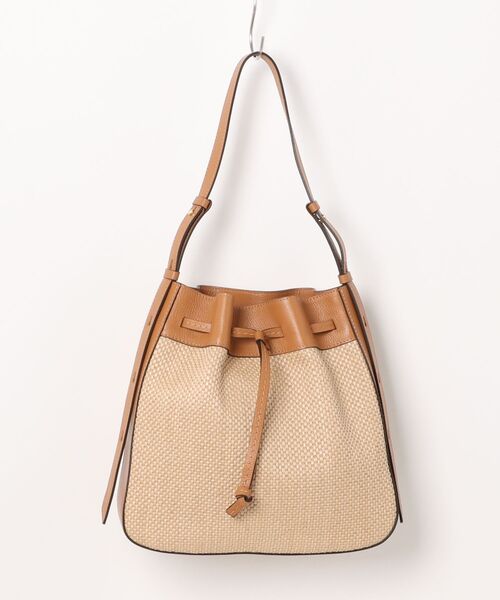 LORISTELLA(ロリステッラ)の「【LORISTELLA】レザーコンビラフィアショルダーバッグ(Q56330)(ショルダーバッグ・レディース・ブラウン系その他・ALL)」の6枚目の写真