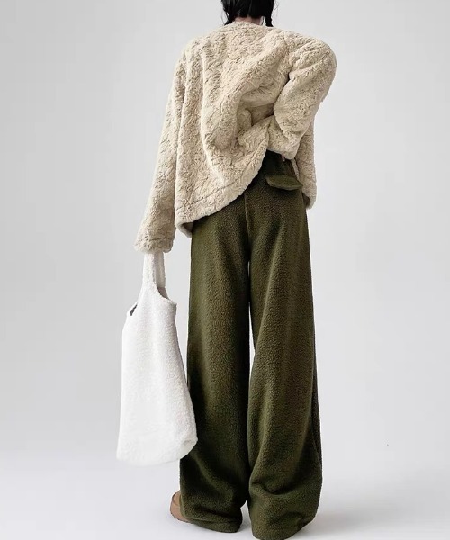 gossip！ロサンゼルス（ゴシップロサンゼルス）の「ボアフリーワイドスウェットパンツ（スウェットパンツ・レディース・ネイビー/カーキ/ブラウン・M/S）」の21枚目の写真