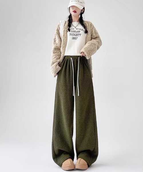 gossip！ロサンゼルス（ゴシップロサンゼルス）の「ボアフリーワイドスウェットパンツ（スウェットパンツ・レディース・ネイビー/カーキ/ブラウン・M/S）」の22枚目の写真