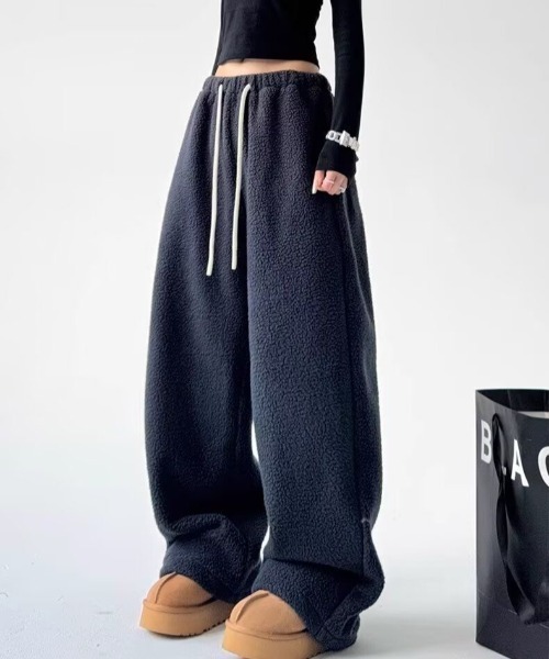gossip！ロサンゼルス（ゴシップロサンゼルス）の「ボアフリーワイドスウェットパンツ（スウェットパンツ・レディース・ネイビー/カーキ/ブラウン・M/S）」の15枚目の写真
