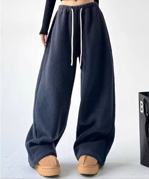 gossip！ロサンゼルス（ゴシップロサンゼルス）の「ボアフリーワイドスウェットパンツ（スウェットパンツ・レディース・ネイビー/カーキ/ブラウン・M/S）」の18枚目の写真