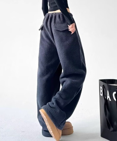 gossip！ロサンゼルス（ゴシップロサンゼルス）の「ボアフリーワイドスウェットパンツ（スウェットパンツ・レディース・ネイビー/カーキ/ブラウン・M/S）」の19枚目の写真