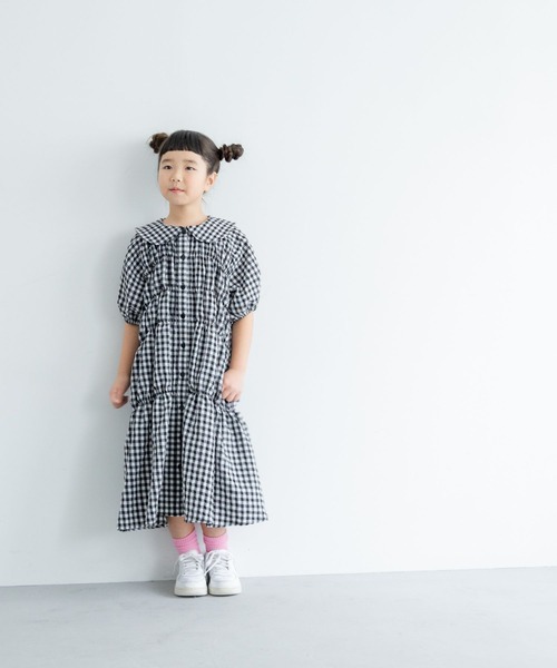 LOWRYS FARM（ローリーズファーム）の「シャーリングワンピース　307818（ワンピース・キッズ・ブラック/ブラック×ホワイト/ピンク・110cm/120cm/130cm/140cm/150cm）」の21枚目の写真