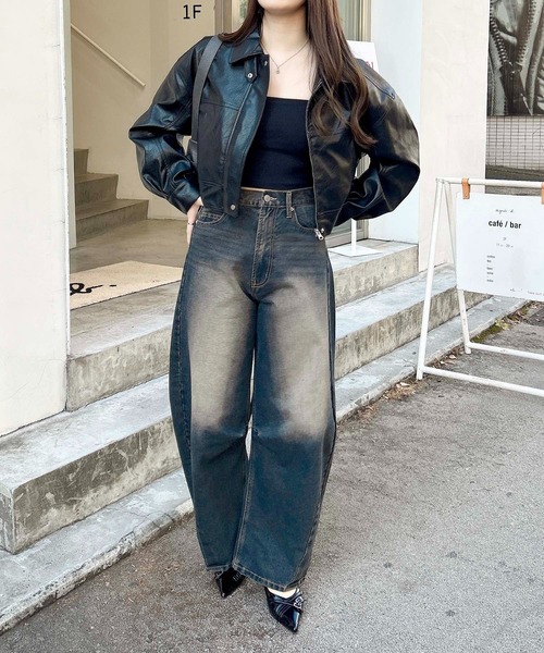 INGNI(イング)の「フェイクレザーショートブルゾン/A(ブルゾン・レディース・アイボリー/ブラウン/ブラック・M)」の22枚目の写真