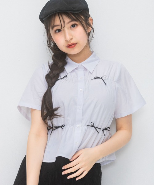 レピピアルマニオ卒業服シャツリボン付き140cm repipi armario ブラウス シャツ 「卒服2025」ピンタックリボン