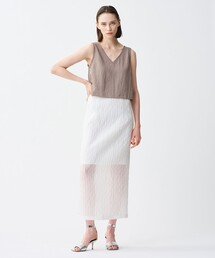 新品 uncrave WHITE アンクレイヴ　スカート 洗濯機洗い可】ストレッチレース スカート（uncrave WHITE