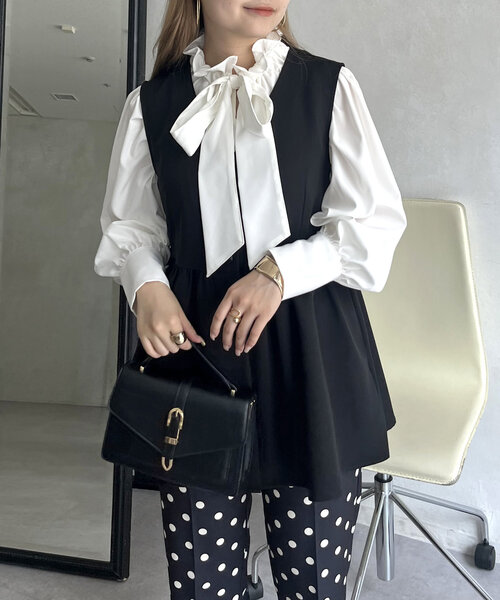 prose verse(プロズヴェール)の「袖ボリュームリボンボウタイブラウス(シャツ/ブラウス・レディース・ブラック系その他/ホワイト系その他/オフホワイト・LARGE/MEDIUM)」の13枚目の写真