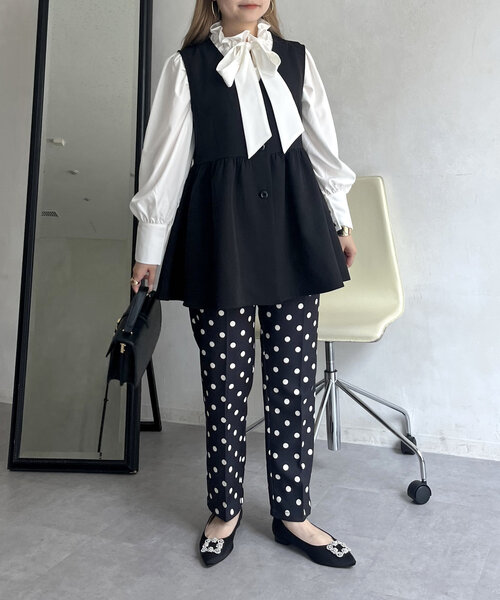 prose verse(プロズヴェール)の「袖ボリュームリボンボウタイブラウス(シャツ/ブラウス・レディース・ブラック系その他/ホワイト系その他/オフホワイト・LARGE/MEDIUM)」の15枚目の写真