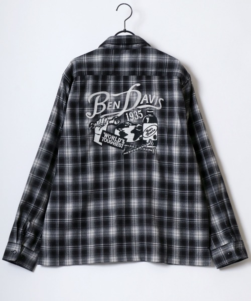 BEN DAVIS(ベンデイビス)の「BEN DAVIS/ベンデイビス GARAGE EMB PLAID SHIRT/オーバーサイズ バック刺繍 起毛 ネルチェックシャツ/レディース メンズ(シャツ/ブラウス・メンズ・ブラウン/ブラック・M/L/XL)」の19枚目の写真