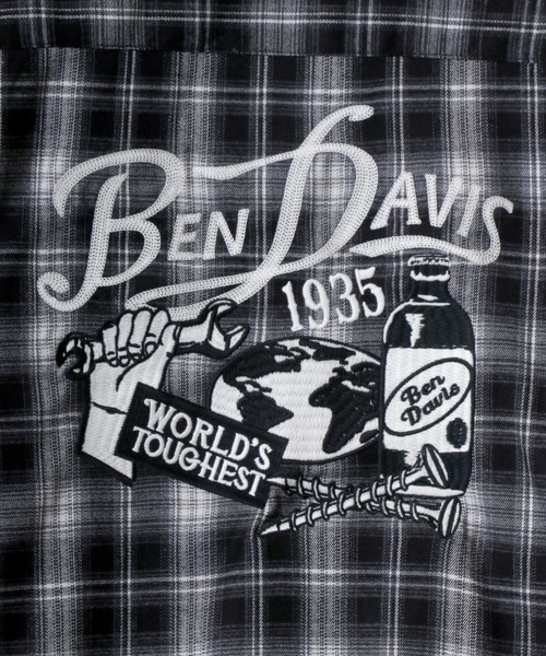 BEN DAVIS(ベンデイビス)の「BEN DAVIS/ベンデイビス GARAGE EMB PLAID SHIRT/オーバーサイズ バック刺繍 起毛 ネルチェックシャツ/レディース メンズ(シャツ/ブラウス・メンズ・ブラウン/ブラック・M/L/XL)」の6枚目の写真