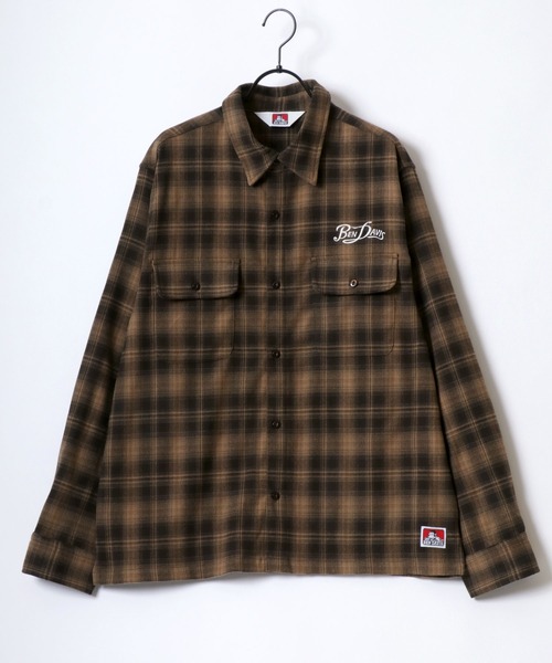 BEN DAVIS(ベンデイビス)の「BEN DAVIS/ベンデイビス GARAGE EMB PLAID SHIRT/オーバーサイズ バック刺繍 起毛 ネルチェックシャツ/レディース メンズ(シャツ/ブラウス・メンズ・ブラウン/ブラック・M/L/XL)」の18枚目の写真