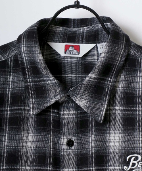 BEN DAVIS(ベンデイビス)の「BEN DAVIS/ベンデイビス GARAGE EMB PLAID SHIRT/オーバーサイズ バック刺繍 起毛 ネルチェックシャツ/レディース メンズ(シャツ/ブラウス・メンズ・ブラウン/ブラック・M/L/XL)」の14枚目の写真