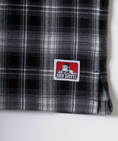 BEN DAVIS(ベンデイビス)の「BEN DAVIS/ベンデイビス GARAGE EMB PLAID SHIRT/オーバーサイズ バック刺繍 起毛 ネルチェックシャツ/レディース メンズ(シャツ/ブラウス・メンズ・ブラウン/ブラック・M/L/XL)」の8枚目の写真