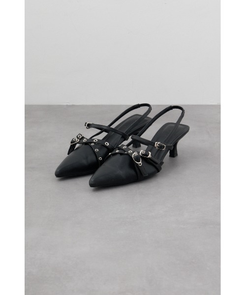 AZUL by moussy(アズールバイマウジー)の「クロスハトメベルトバックオープンパンプス(パンプス・レディース・ブラウン/ブラック・SMALL/LARGE/MEDIUM)」の2枚目の写真