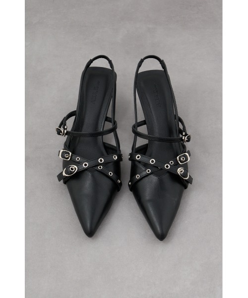 AZUL by moussy(アズールバイマウジー)の「クロスハトメベルトバックオープンパンプス(パンプス・レディース・ブラウン/ブラック・SMALL/LARGE/MEDIUM)」の4枚目の写真