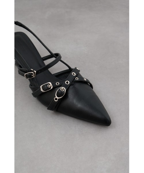 AZUL by moussy(アズールバイマウジー)の「クロスハトメベルトバックオープンパンプス(パンプス・レディース・ブラウン/ブラック・SMALL/LARGE/MEDIUM)」の6枚目の写真