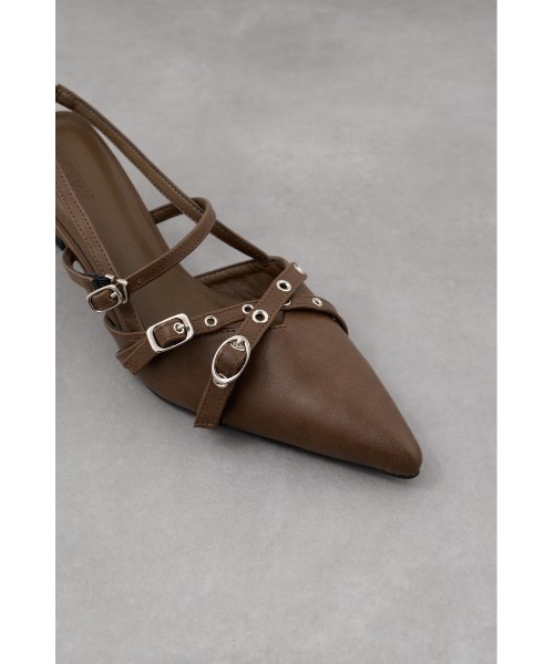 AZUL by moussy(アズールバイマウジー)の「クロスハトメベルトバックオープンパンプス(パンプス・レディース・ブラウン/ブラック・SMALL/LARGE/MEDIUM)」の11枚目の写真