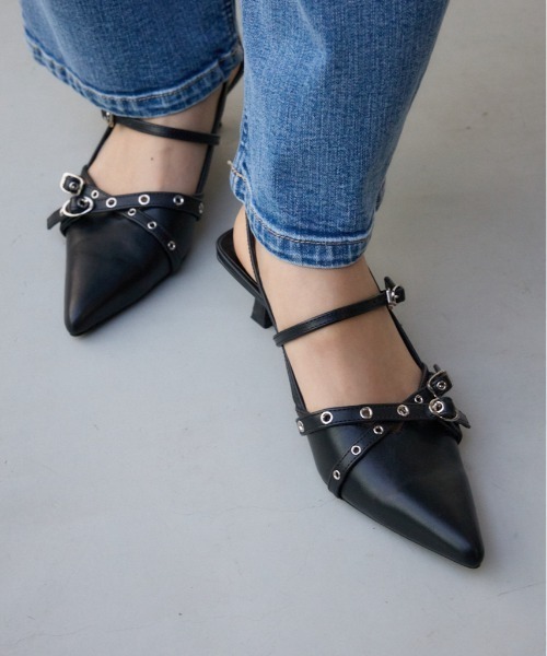 AZUL by moussy(アズールバイマウジー)の「クロスハトメベルトバックオープンパンプス(パンプス・レディース・ブラウン/ブラック・SMALL/LARGE/MEDIUM)」の17枚目の写真