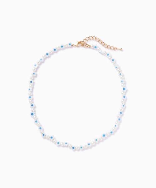 ROSE BUD（ローズバッド）の「(8degrees)フラワービーズネックレス（ネックレス・レディース・グリーン/ホワイト・ONE SIZE）」の3枚目の写真