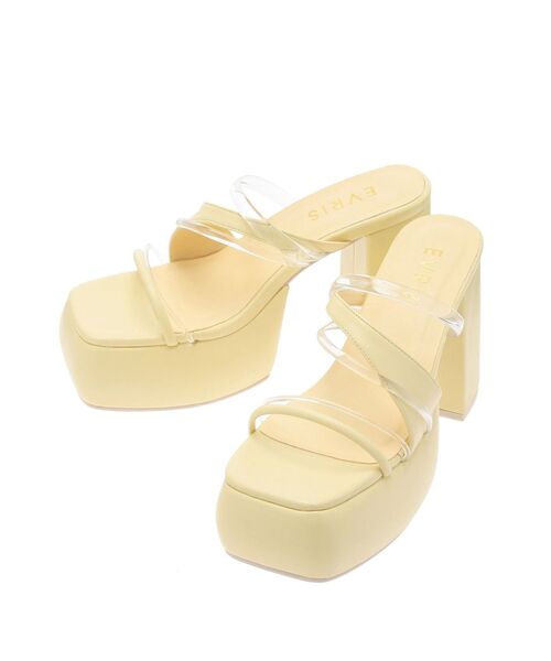 EVRIS（エヴリス）の「コクーンチャンキーヒールサンダル（サンダル・レディース・イエロー/ホワイト/ブラック・MEDIUM/SMALL/LARGE）」の11枚目の写真