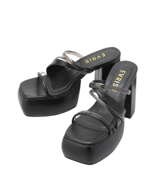 EVRIS（エヴリス）の「コクーンチャンキーヒールサンダル（サンダル・レディース・イエロー/ホワイト/ブラック・MEDIUM/SMALL/LARGE）」の12枚目の写真