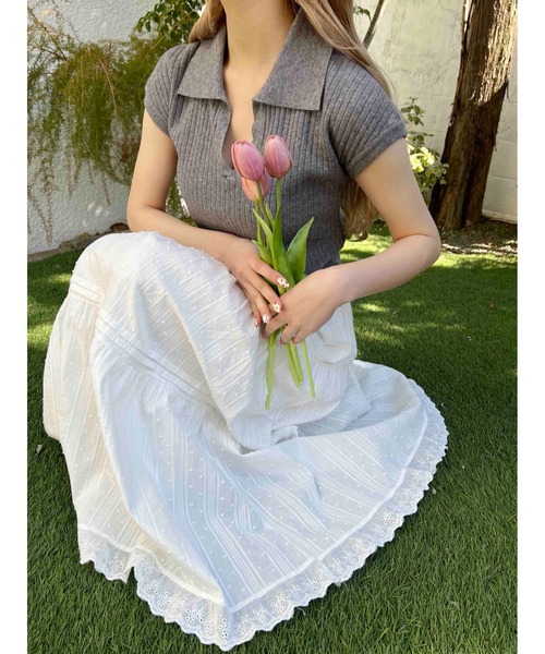 WC（ダブル シー）の「《着回し抜群★》コットンレースロングスカート（スカート・レディース・ホワイト/ブラック・FREE）」の7枚目の写真