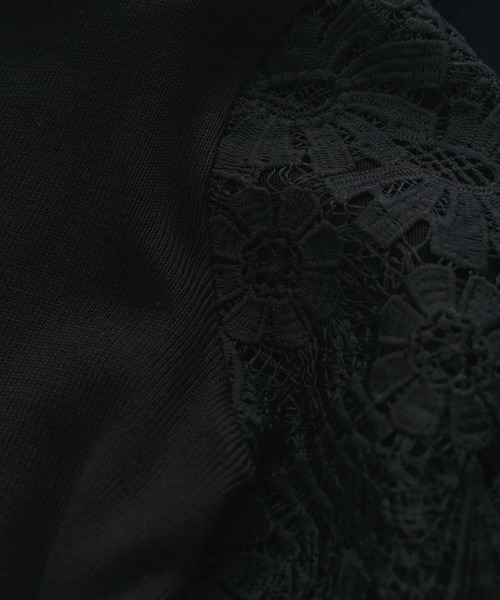 Jayro(ジャイロ)の「フラワーレース袖ニットプルオーバー(Tシャツ/カットソー・レディース・ホワイト/ブラック/ネイビー/ピンク/ライトグリーン/ブルー系その他4・FREE)」の12枚目の写真