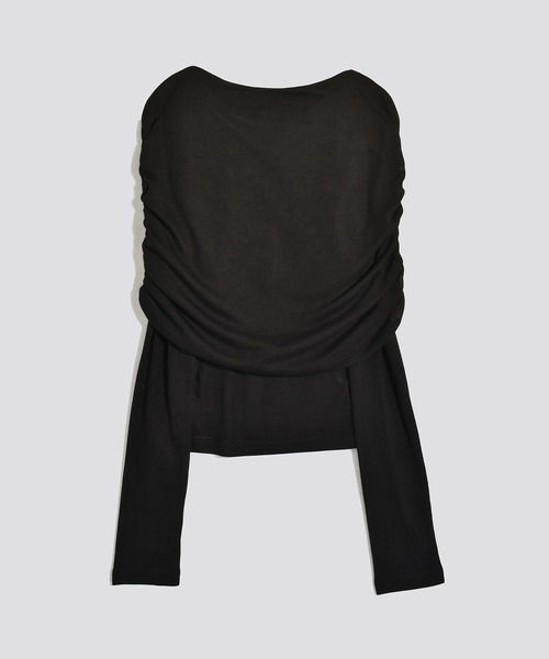 kiehtova（キエトヴァ）の「【kiehtova】SHEER COVER LONG TOPS/シアーカバーロングトップス KTWR21（Tシャツ/カットソー・レディース・ホワイト/ブラック・FREE）」の3枚目の写真