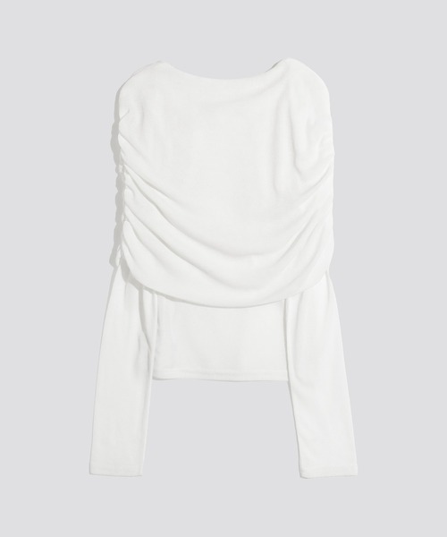 kiehtova（キエトヴァ）の「【kiehtova】SHEER COVER LONG TOPS/シアーカバーロングトップス KTWR21（Tシャツ/カットソー・レディース・ホワイト/ブラック・FREE）」の4枚目の写真