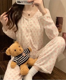 Teem Store（チームストア）の「【セットアップ】パイピング柄ルームウェア（ルームウェア/パジャマ）」