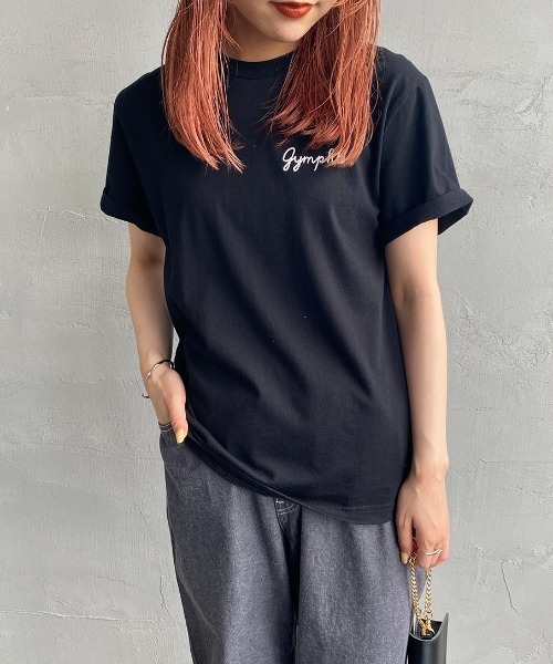 GYMPHLEX（ジムフレックス）の「[GYMPHLEX/ジムフレックス] コットンジャージー ワンポイントロゴ刺繍Tシャツ（Tシャツ/カットソー・レディース・ホワイト/チャコール/ベージュ/ネイビー/ブラック/グリーン・14/M/L）」の15枚目の写真