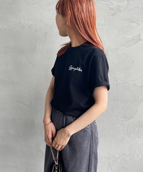 GYMPHLEX（ジムフレックス）の「[GYMPHLEX/ジムフレックス] コットンジャージー ワンポイントロゴ刺繍Tシャツ（Tシャツ/カットソー・レディース・ホワイト/チャコール/ベージュ/ネイビー/ブラック/グリーン・14/M/L）」の10枚目の写真